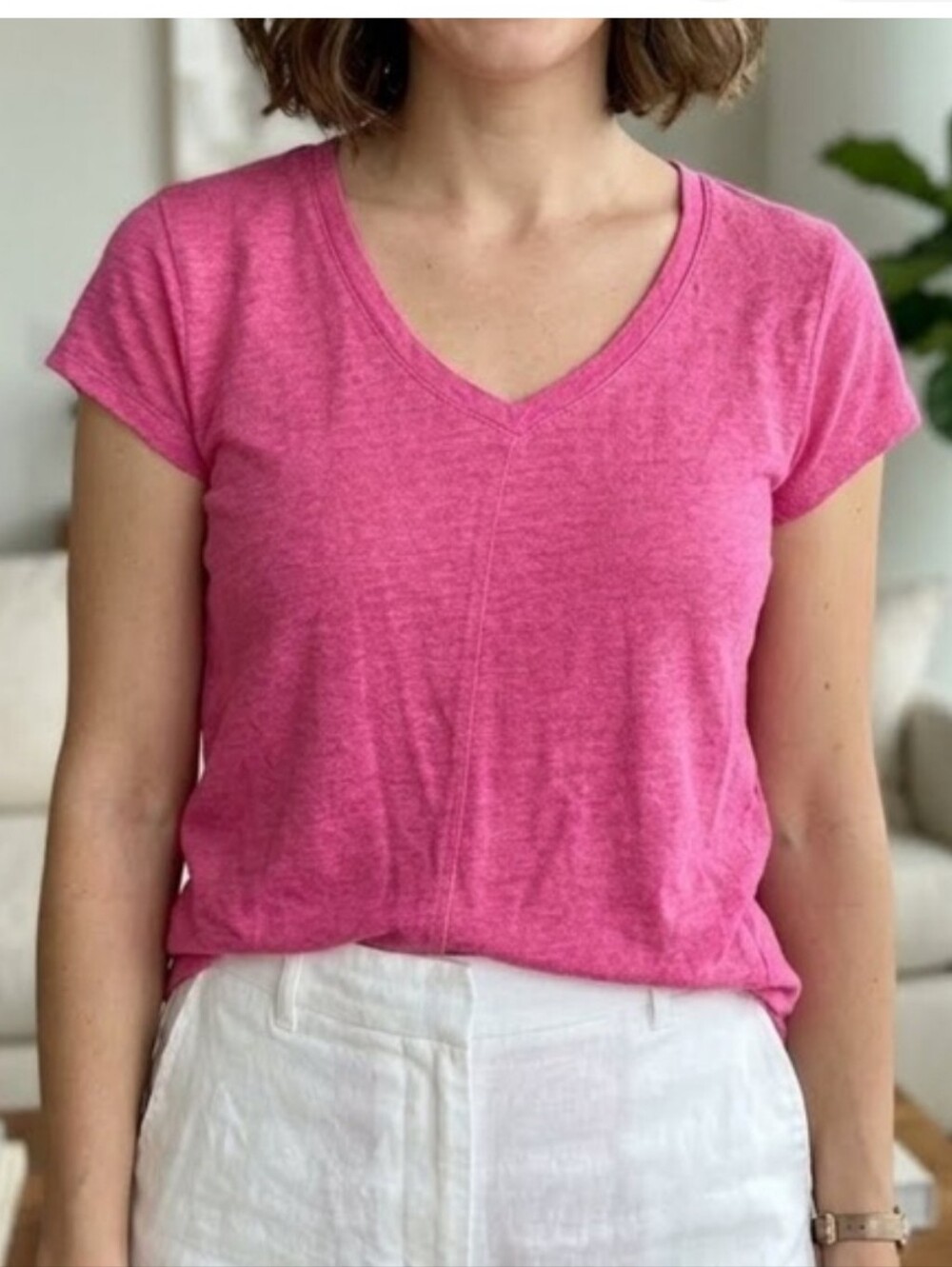 Tahari Linen T-Shirt EUC